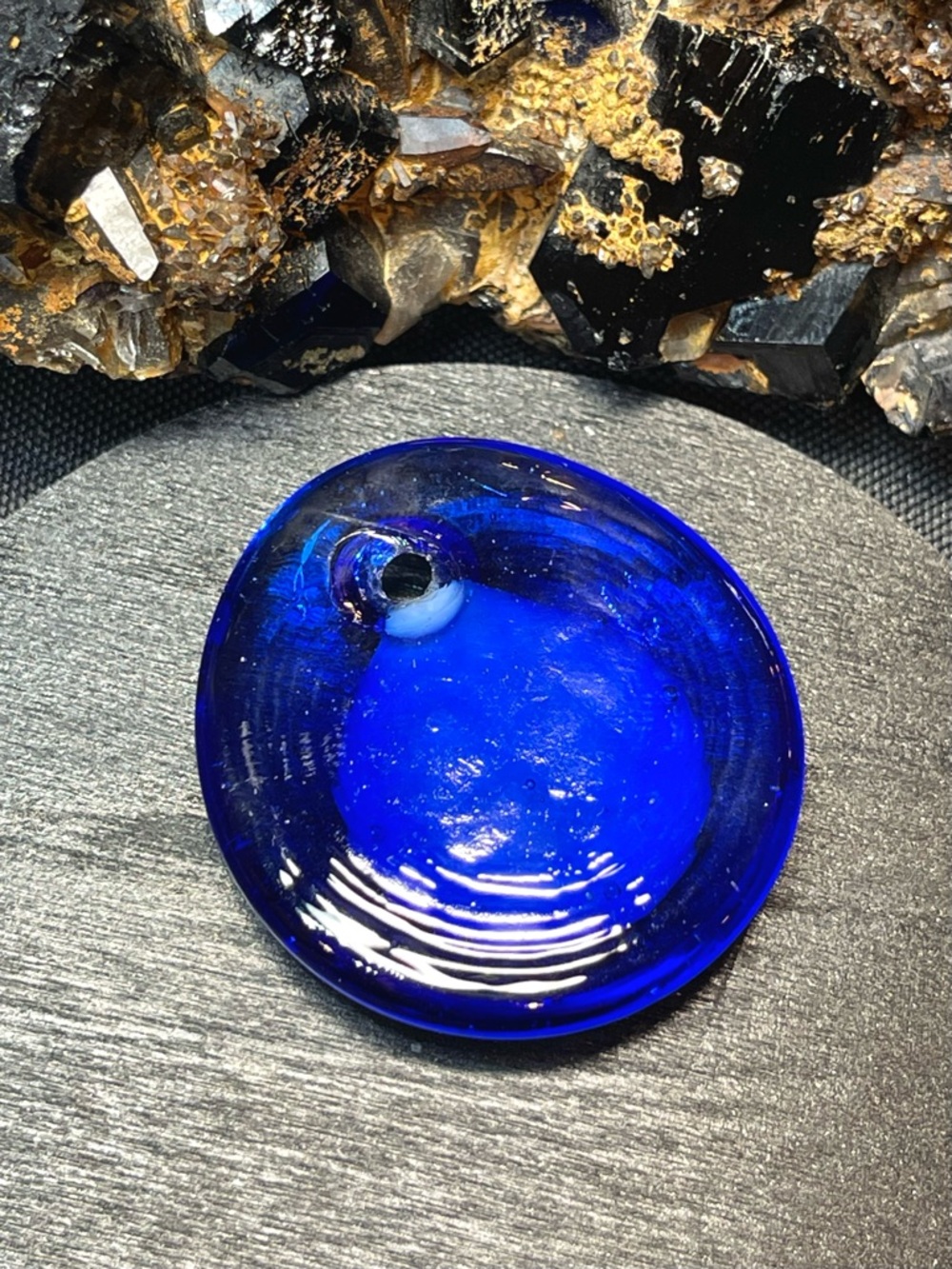🌑Evil Eye Nazar Protection Lampwork Glass Pendant 🌑 - Picture 3 of 3